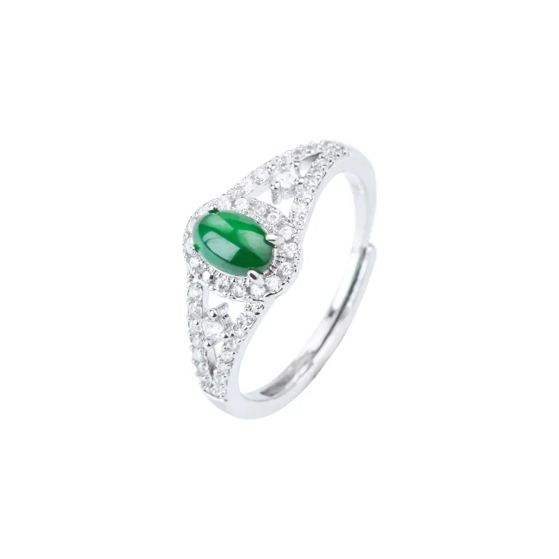CUIYURIJI Ice Glutinous Jadeite Rings Women's-0