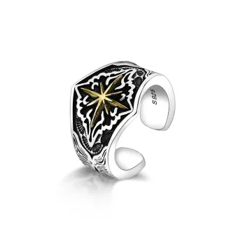 LUCKYMOJO 925 Sterling Silver Rings Men's