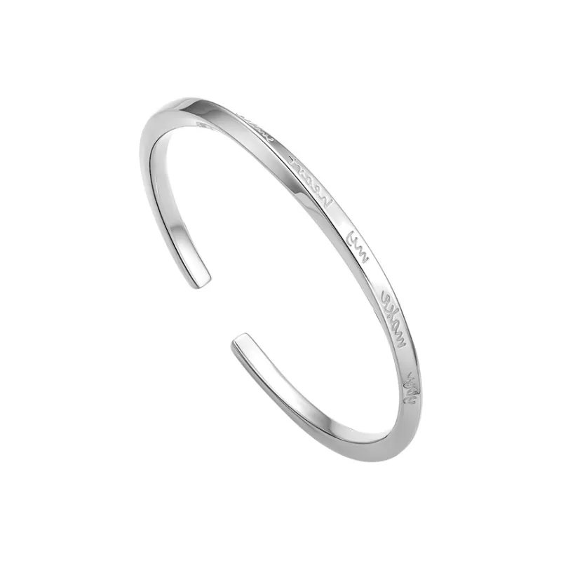ZHOU LIU FU S999 Fine Silver Bangles Women's-2