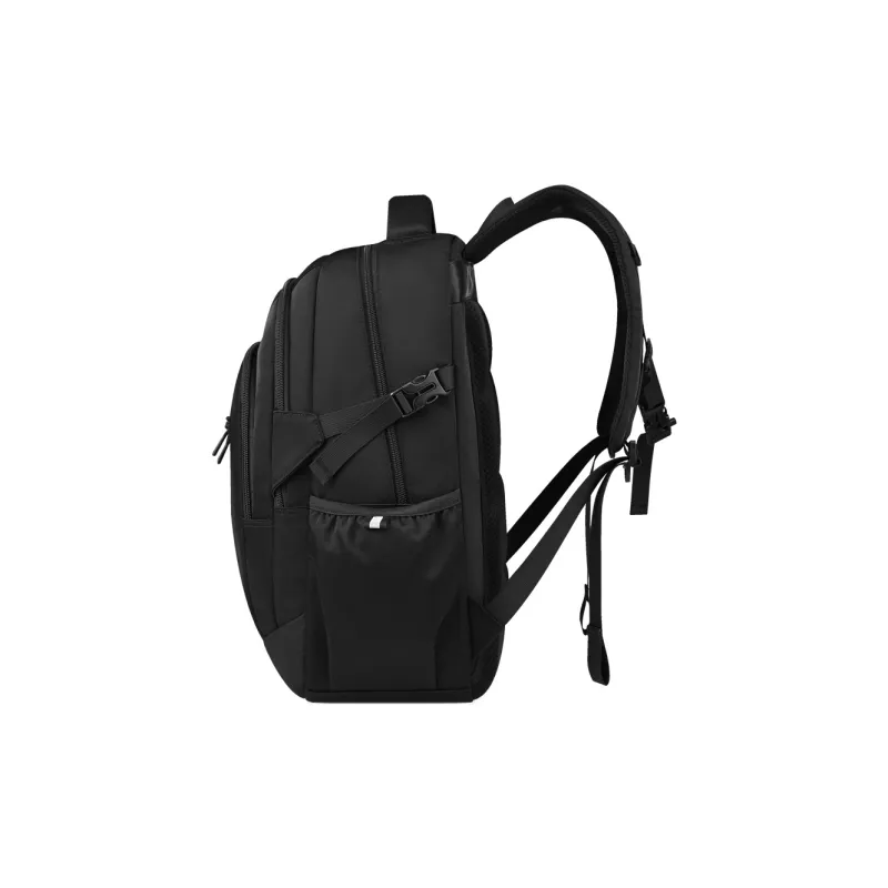 EDISON Nylon Middle And High School Student Backpack Large Size Unisex Black/Silver Gray/Purple-2