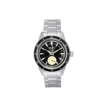 SEIKO Automatic Mechanical Movement Stainless Steel Strap Watch 40.8mm Men's Watches Black Dial