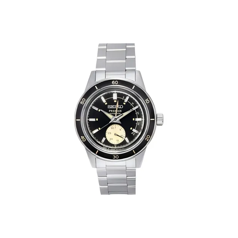 SEIKO Automatic Mechanical Movement Stainless Steel Strap Watch 40.8mm Men's Watches Black Dial-0