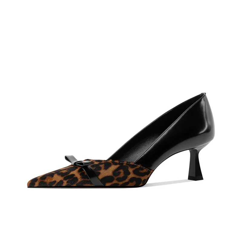Shesrim Slim Heel High Heels Women's Brown Black-0