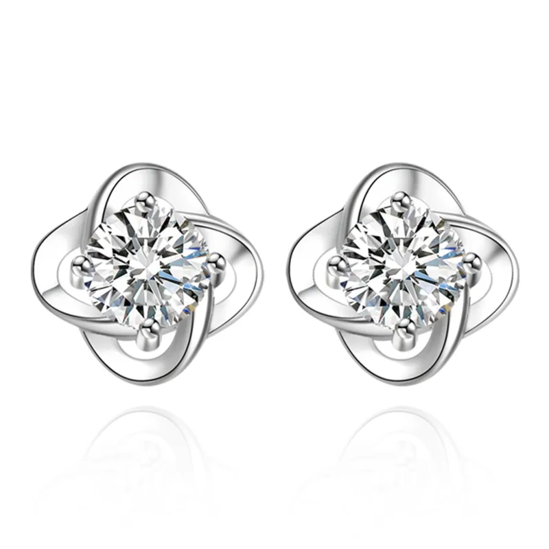 MOLADY 999 Fine Silver Stud Earrings Women's-0