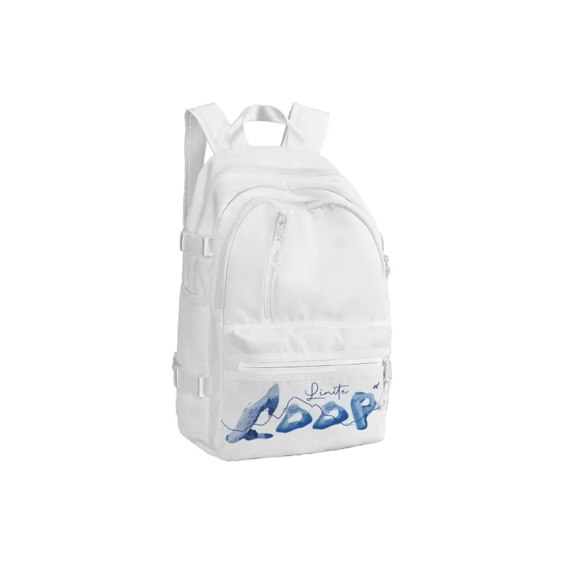 FINITE LOOP Recycled Material Student Backpack Unisex White-21
