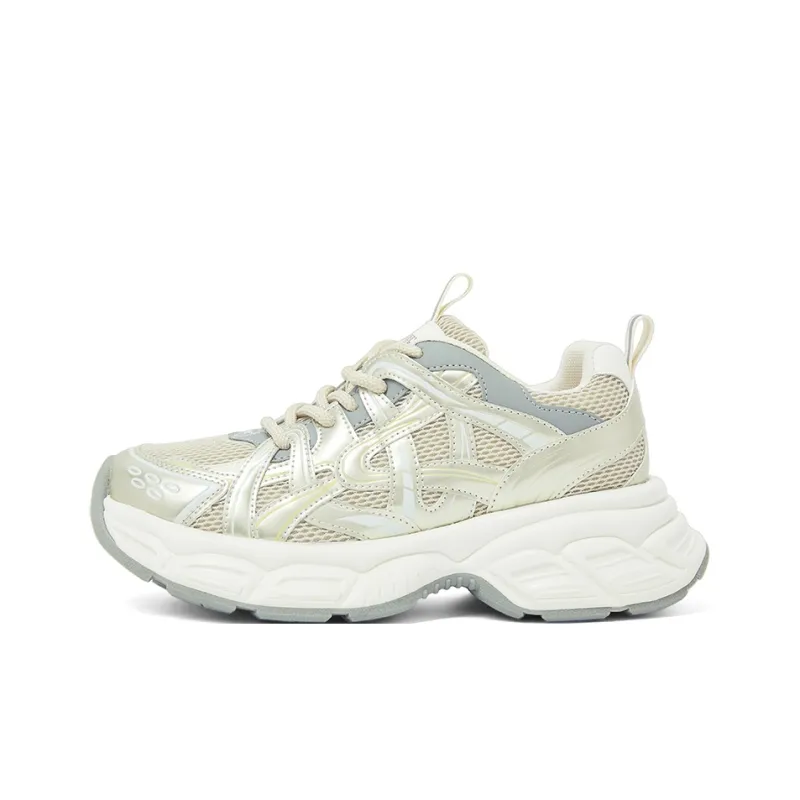 COMELY Chunky Sneakers Women's Low Top Silver/Gold-5