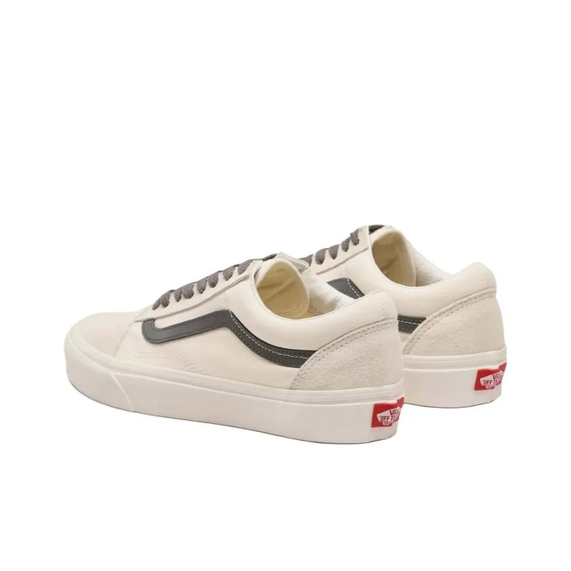 Vans Old Skool Anti Slip Wear Resistant Low Top Skateboard Shoes Unisex White-3