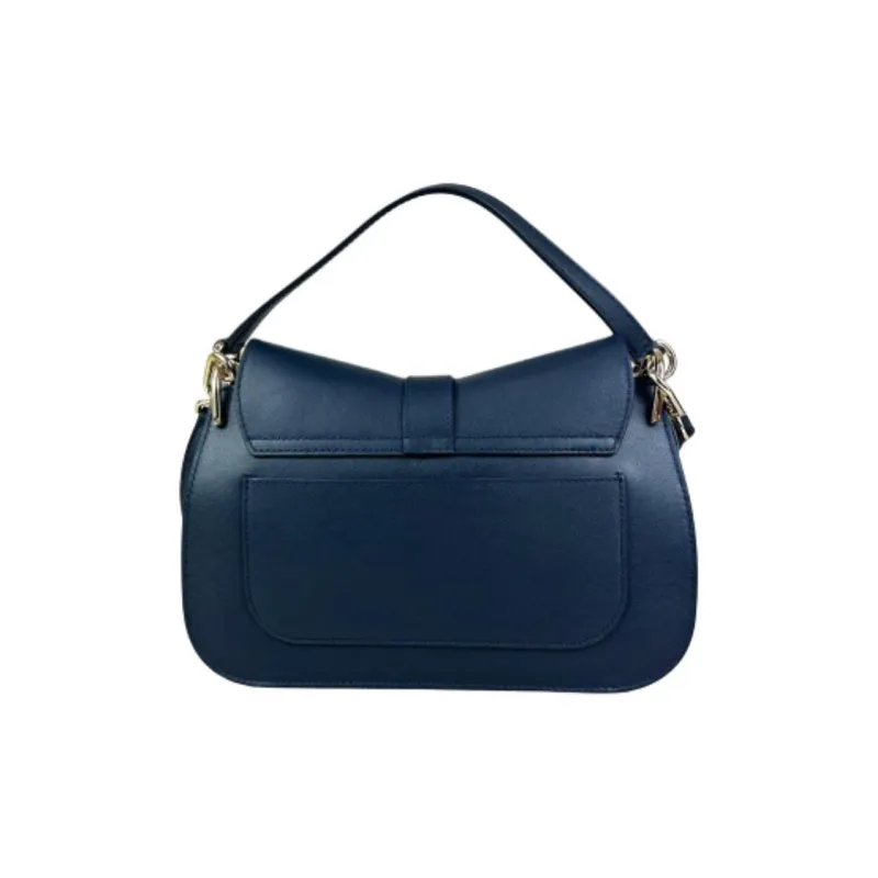 Furla Calfskin Shoulder Bag, Crossbody Bag, Handbag Medium Size Women's Dark Blue-2