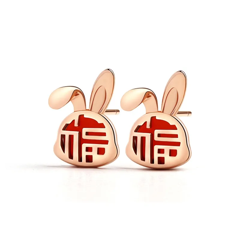CENTURY&KINDLE Agate Stud Earrings Women's-0