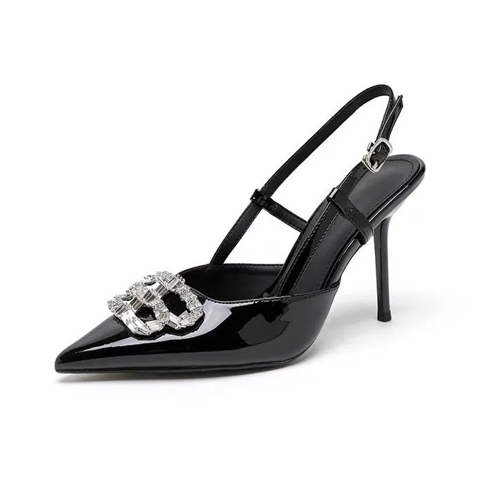 CZRSK Slim Heel High Heels Women's Black-0