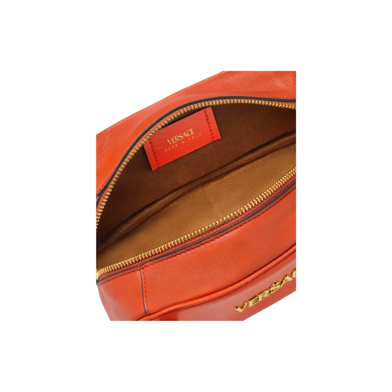 FANSIZHE Tag Lambskin Bowling Bag, Shoulder Bag Mini Women's Orange-4