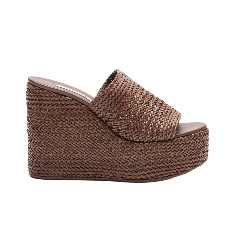 Casadei Slide Slippers 8cm Women's Brown-1