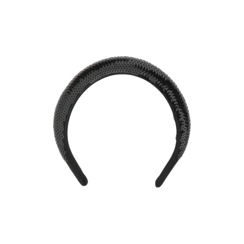 PRADA Fabric Plastic Headbands Women's Black-2