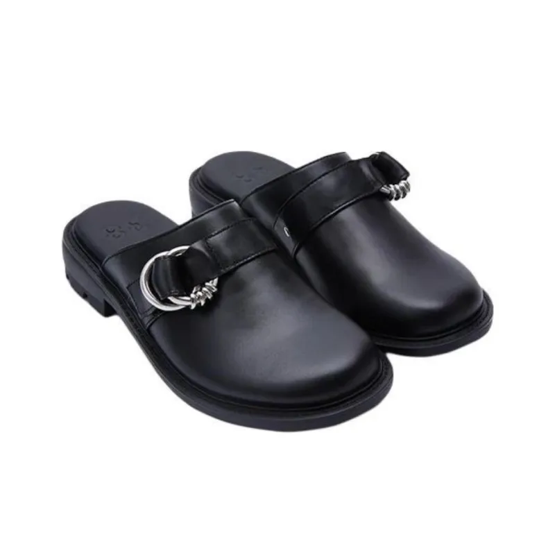 Both ReRe Closed Toe Slippers Unisex Black-2