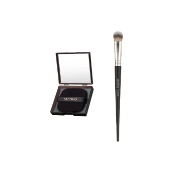 GECOMO Large Size Eye Shadow Brush+Oil Absorbing Paper Combination, Built in Mirror Powder Puff, Makeup Tool