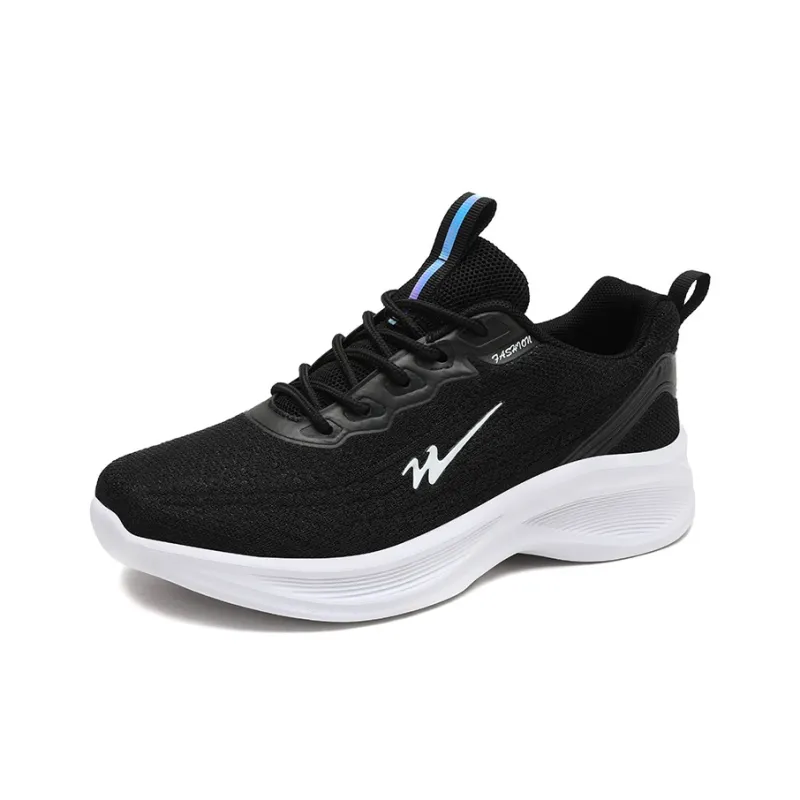 Binary Cushioning, Lightweight, Breathable, Slip Resistant Low Top Running Shoes Women's Black White-1