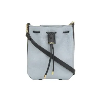 Furla Atena Leather Crossbody Bag Shoulder Bag Mini Women's Light Blue & Dark Blue