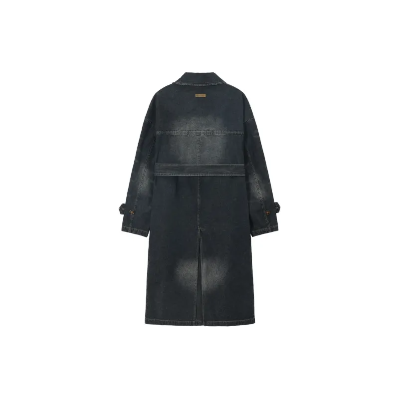 UNVESNO Trench Coat Unisex Midnight Blue-1