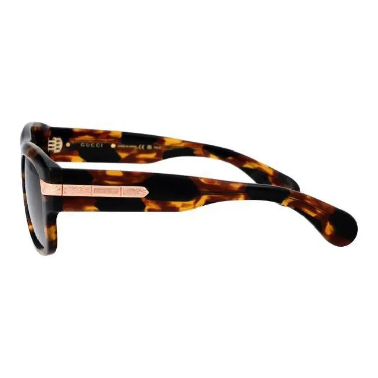 GUCCI Acetate Rectangular Sunglasses Men's Brown-3