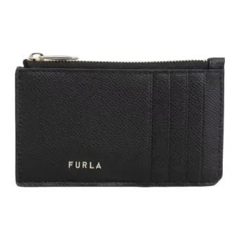 Furla Leather Card Holder Medium Size Women's Black