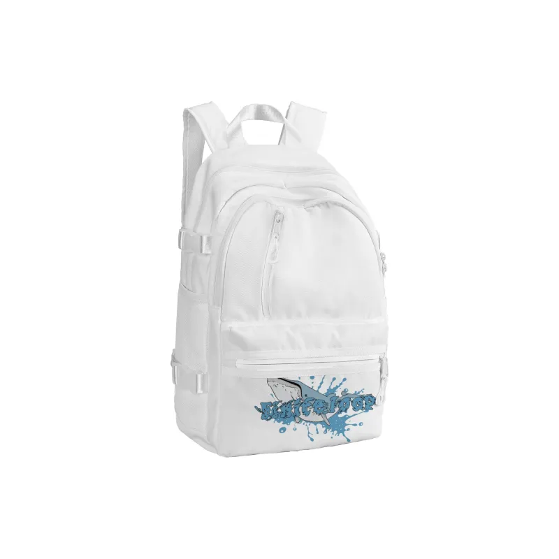 FINITE LOOP Recycled Material Student Backpack Unisex White-31