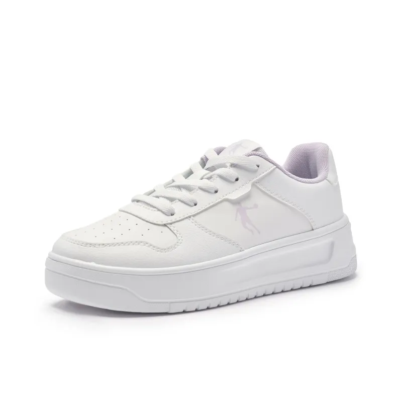 QIAODAN Anti-Slip And Wear-Resistant Breathable Low-Top Skateboard Shoes Women's White-2