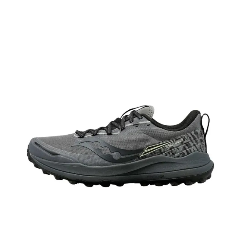 Saucony Xodus Ultra 2 Anti Slip Wear Resistant Low Top Running Shoes Men's Gray Black-0