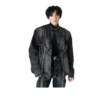 Fakeyoung Denim Jacket Unisex Black Gray