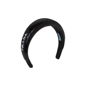 PRADA Fabric Plastic Headbands Women's Black
