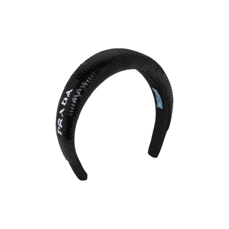 PRADA Fabric Plastic Headbands Women's Black-0