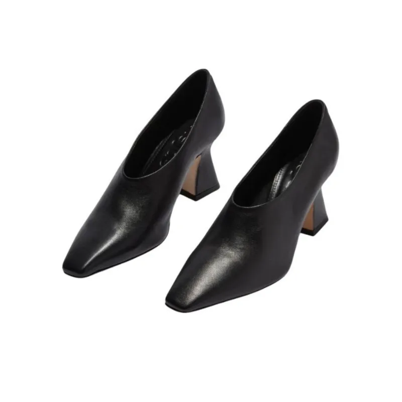 Aeyde Nova Irregular Heel High Heels 7.5cm Women's Black-1