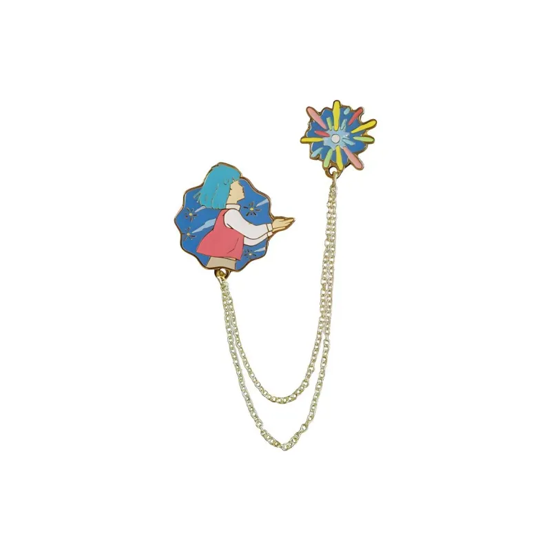 XIANGZIGONGHEGUO Mitsubishi Jidou Anime Merchandise Haru's Mobile Castle Chain Brooch Badges-0