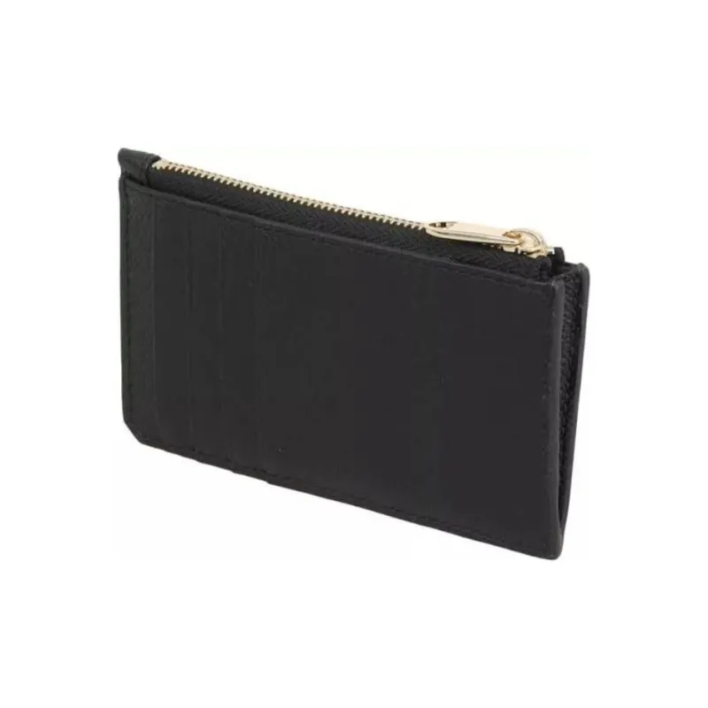 Furla Leather Card Holder Medium Size Women's Black-2
