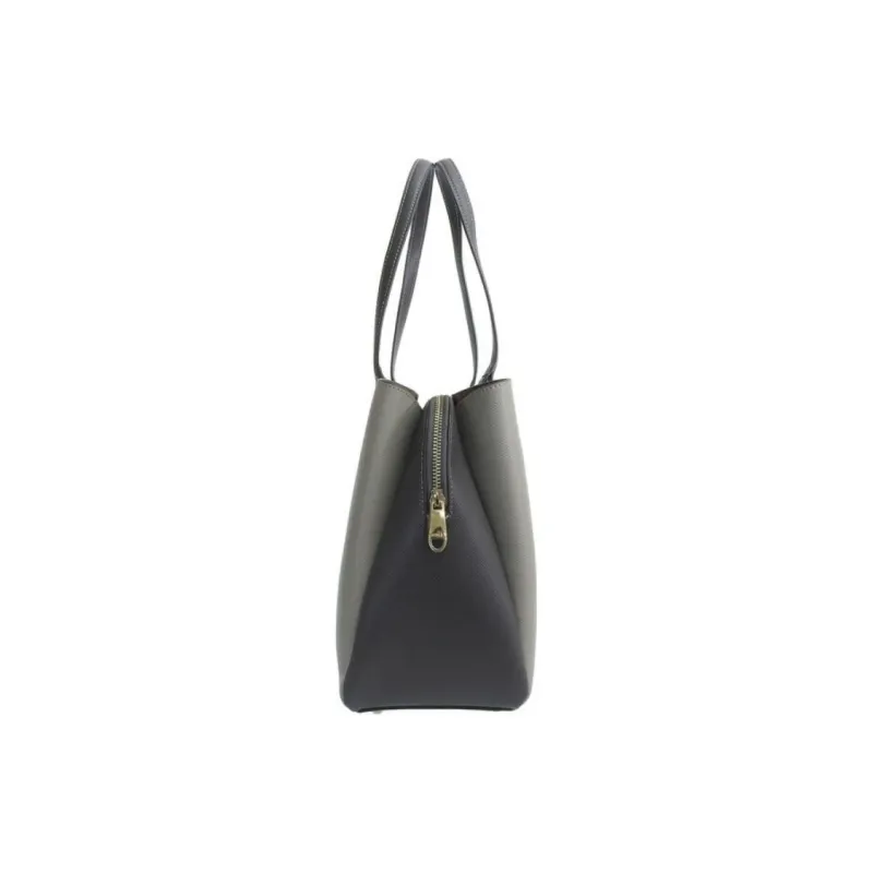 Furla Minerva Leather Tote Bag Shopping Bag Handbag Large Size Women's Gray-3