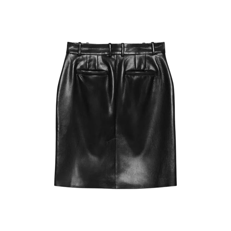 ARITZIA BABATON DOMI SKIRT Leather Short Skirts Women's BLACK/Black-1