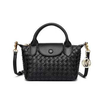 FAIRWHALE Cow Leather Shoulder Bag Crossbody Bag Handbag Medium Size Women's Black/Ecru/Brown/Coffee