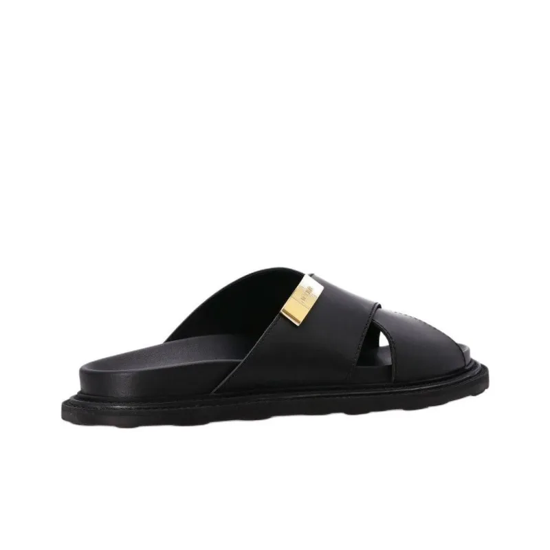 MOSCHINO Slide Slippers Men's Black-3