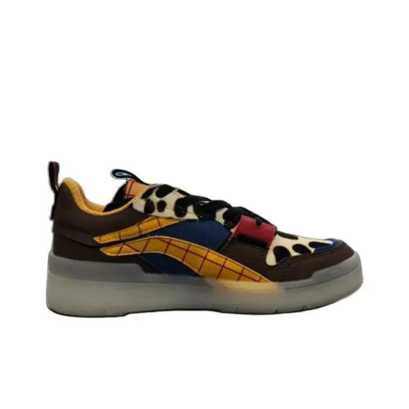 Disney x LiNing Wave Toy Story Slip-Resistant Cushioning Wear-Resistant Low-Top Skateboard Shoes Unisex Brown-1