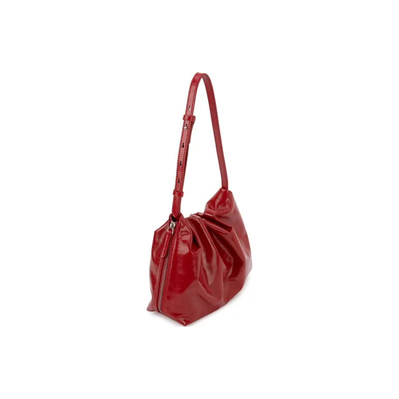 VENOF Cow Leather One Shoulder Crossbody Shoulder Bag Women's Hot Red/Black In The Moment/Cloudy White-1