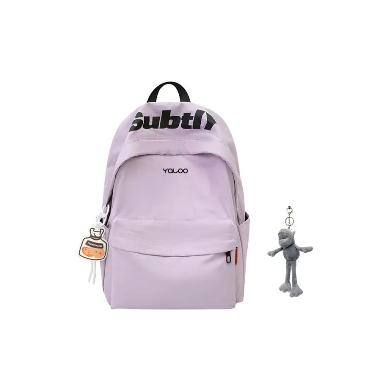 Yalu Nylon Backpack Laptop Bag Regular Unisex Black/White/Khaki/Green/Purple-12
