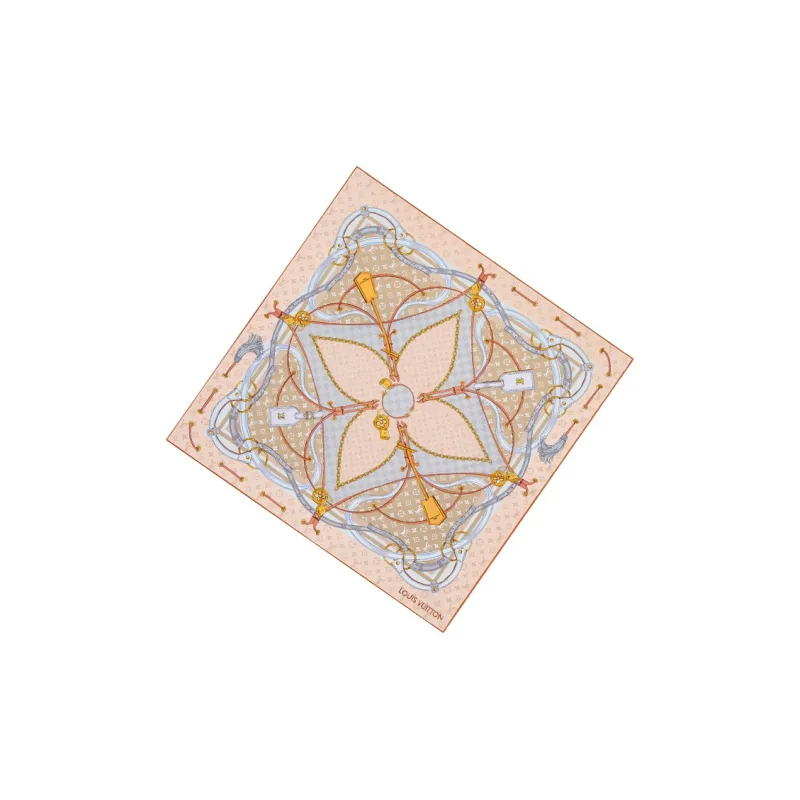 LOUIS VUITTON Silk Scarves Women's White-1