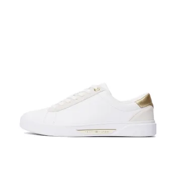 Tommy Hilfiger Slip Resistant Low Top Skateboard Shoes Women's White Gold