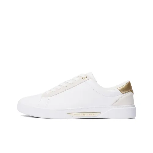 Tommy Hilfiger Slip Resistant Low Top Skateboard Shoes Women's White Gold