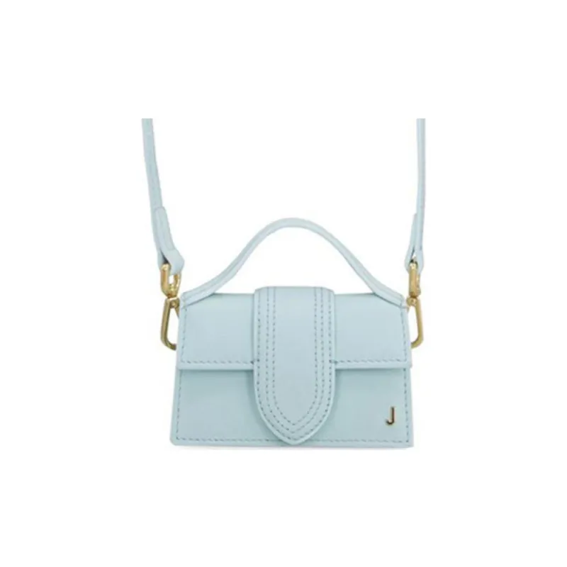 Jacquemus Cow Leather Shoulder Bag, Crossbody Bag Mini Women's Light Blue-0