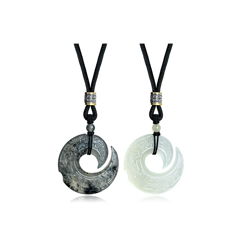 Tang Zhi Serpentine Jade Necklaces Unisex-5