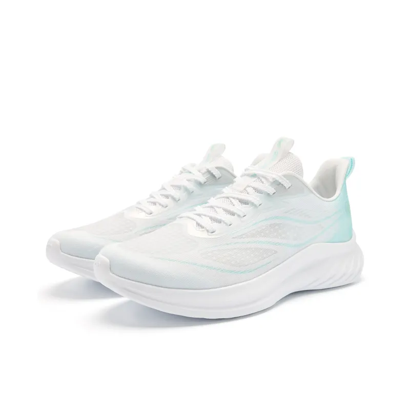 QIAODAN Cushioned Slip-Resistant Abrasion-Resistant Low-Top Casual Running Shoes Men's White Blue-2