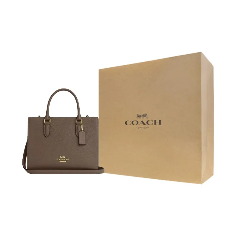 COACH Maggie Cow Leather Tote Bag, Shopping Bag, Shoulder Bag, Crossbody Bag, Handbag Trumpets Women's Dark Umber-6