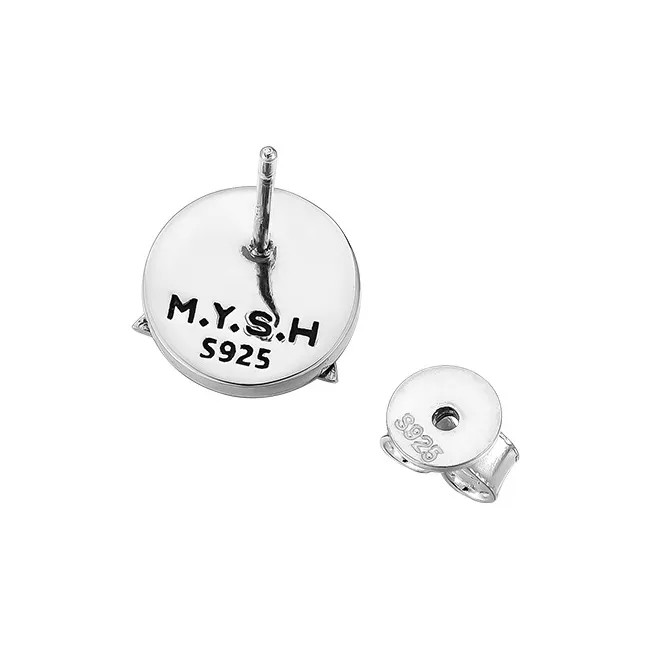 MYSH 925 Sterling Silver Stud Earrings Men's-6