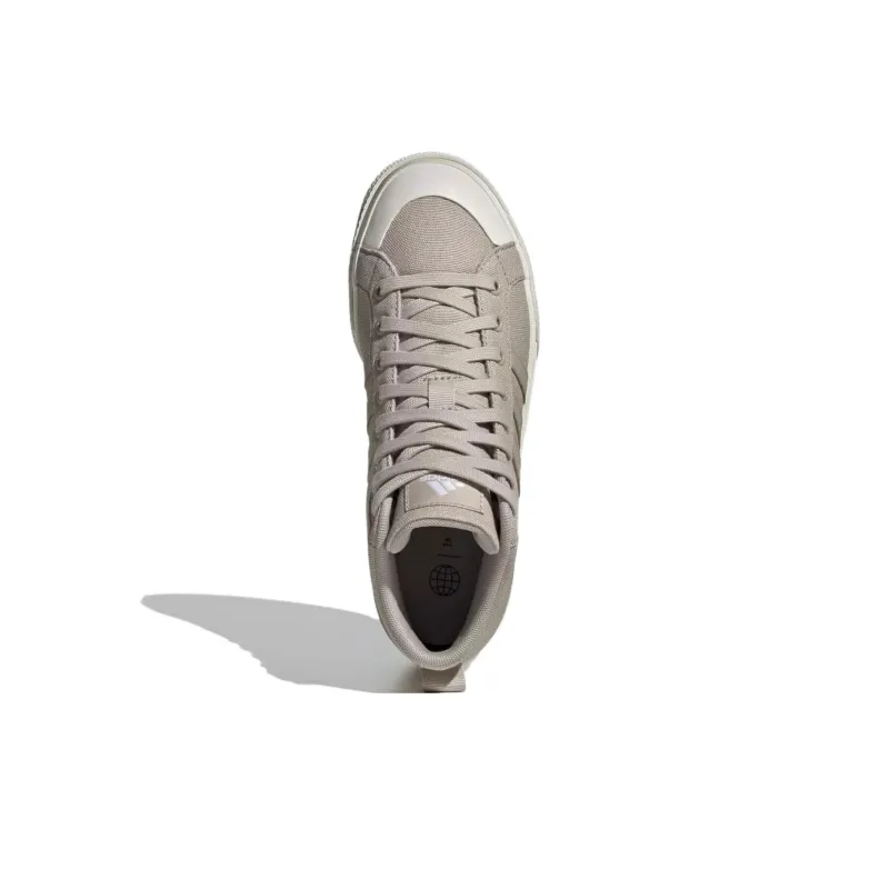 Adidas BRAVADA 2.0 Anti Slip Wear Resistant Mid Top Skateboard Shoes Women's Beige-4