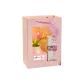 Tulip Knitted Fabric Pink Floral (2 Tea Bags+Box+Window Shopping Bag)